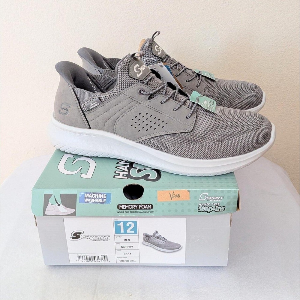 New Skechers S Sport Men's Murphy Slip On Sneakers Shoes Gray Size 12